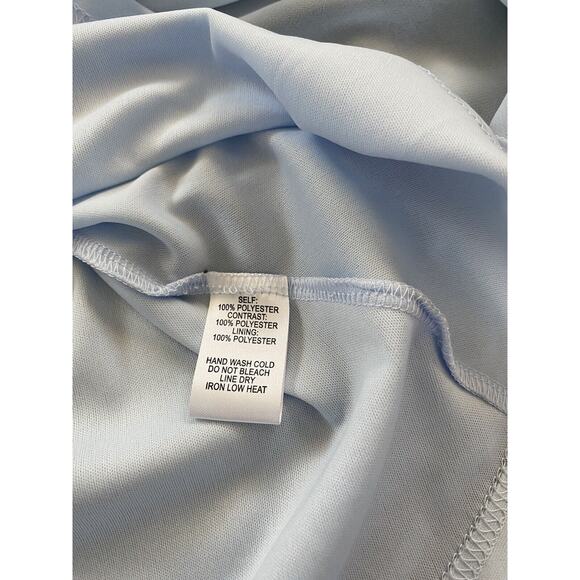 Lulus Sz Small Lover's Game Baby Blue Lace Chiffon Halter Skater Dress - Picture 10 of 16